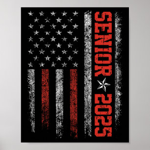 Senior Year 2025 American Flag Usa Graduation Cl O Poster
