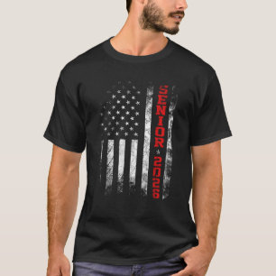 Senior Year 2026 American Flag USA Graduation Clas T-Shirt