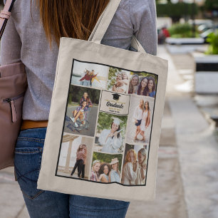 Senior Year Friends Photo Collage 2025 Graduation Tote Bag
