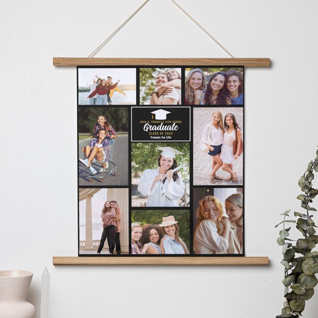 Senior Year Friends Photo Collage Graduation Hanging Tapestry (Creator Uploaded)