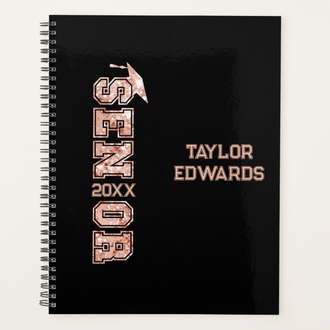Senior Year Grad Photo Graduate Glitter Year Planner (Front)