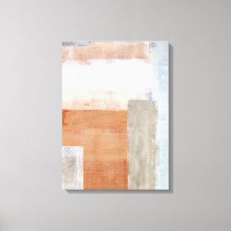 'Seniority' Grey and Beige Abstract Art Canvas Print