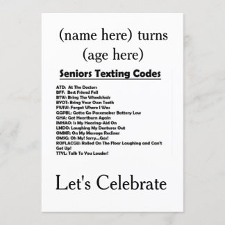 **SENIOR'S BIRTHDAY PARTY** INVITE (ADD AGE/AGE)