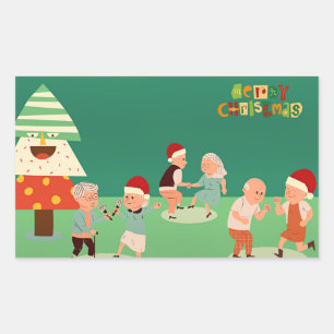 Seniors' Christmas Party Rectangular Sticker
