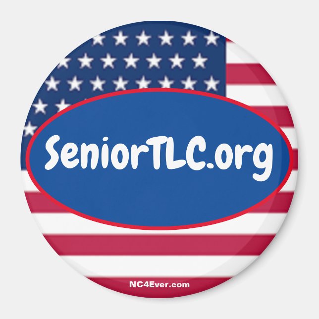 SeniorTLC.org Patriotic magnet (Front)