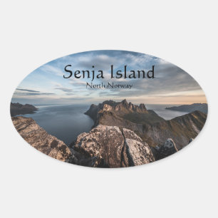 Senja Island Norway Oval Sticker