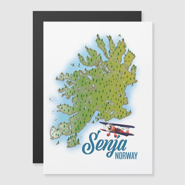 Senja Noway island map (Front/Back)