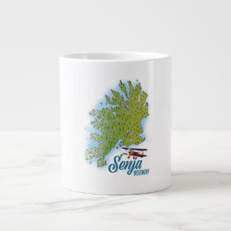 Senja Noway island map Large Coffee Mug