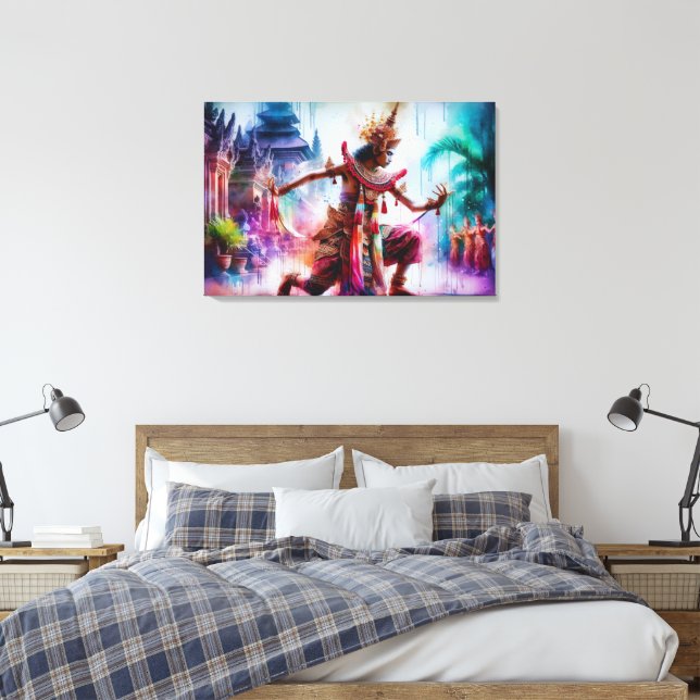 Senja Tari: Twilight Dance in Bali Canvas Print (Insitu(Bedroom))