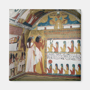 Sennedjem and his wife facing a naos magnet