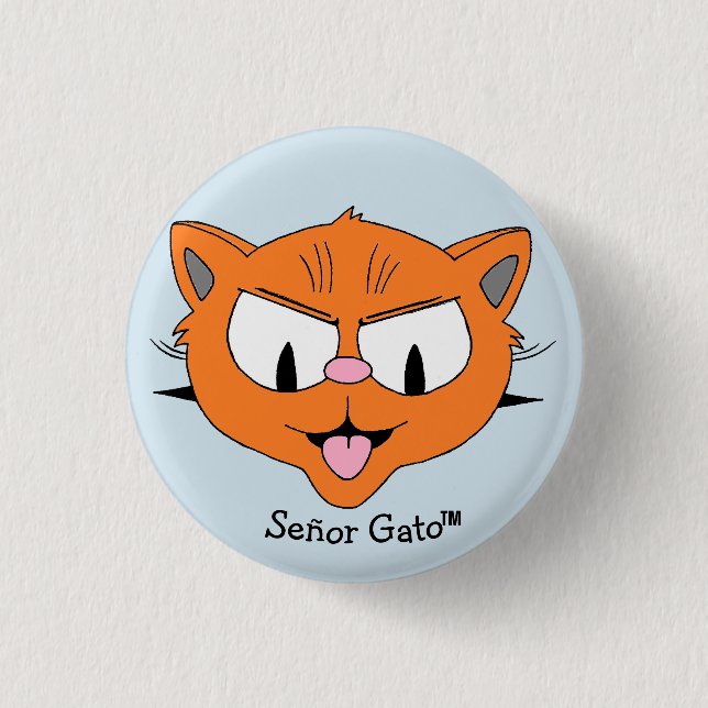 Señor Gato Rebellious Cartoon Cat 3 Cm Round Badge (Front)
