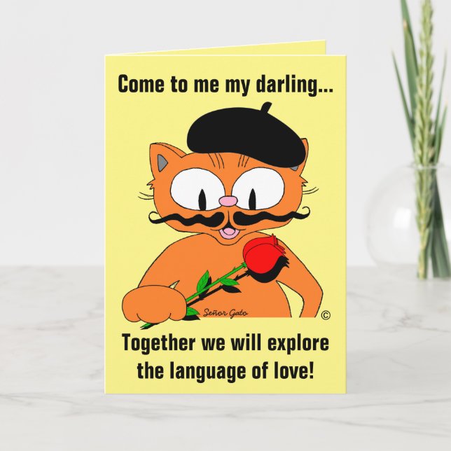 Señor Gato Valentines Day Sweetheart Romantic Card (Front)