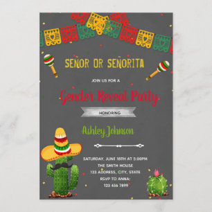 Señor Or Señorita Gender Reveal Invitation