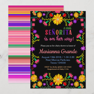 Senorita Fiesta Floral Baby Shower Invitation