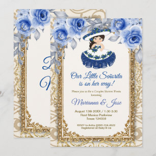 Senorita Navy Blue Fiesta Couple Shower  Invitation