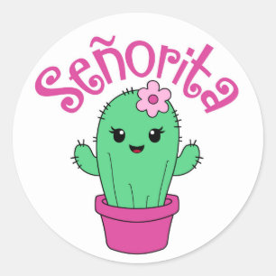 Señorita sticker for fiesta gender reveal
