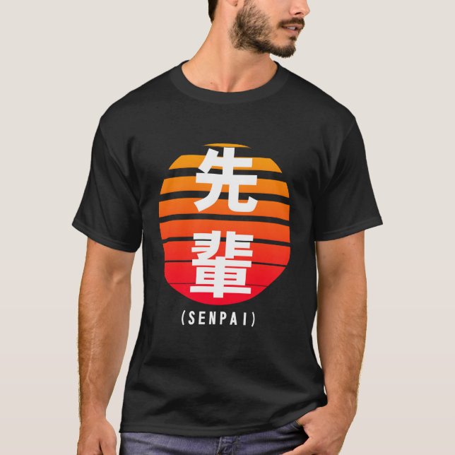 Senpai Kanji Script Eighties Look T-Shirt (Front)