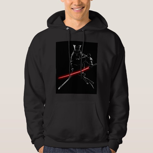 SenpaiXEL Moonlit Samurai Silhouette Hoodie (Front)