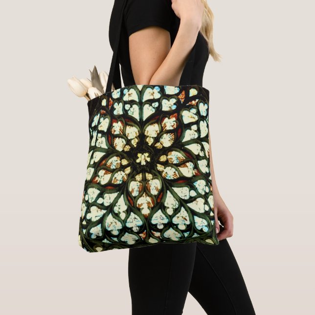 SENS CATHEDRAL STAINED GLASS WINDOW TOTE BAG (Close Up)