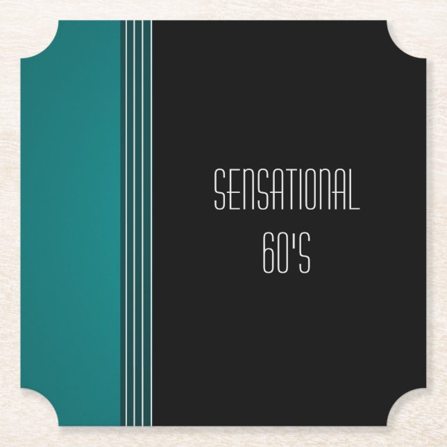 "Sensational 60's" Customisable Paper Coaster (Front)