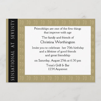 Sensational At 70 Party Invitation