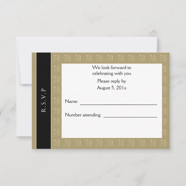 Sensational At 70 RSVP Invitation (Front)