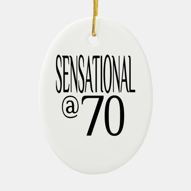 Sensational at Seventy Ceramic Tree Decoration (Front)
