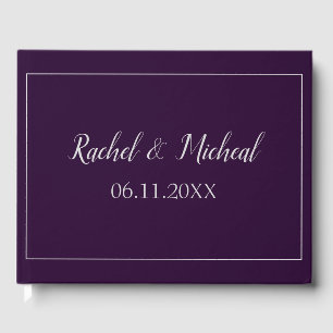 Sensational Purple and Silver Theme Wedding Guest Book