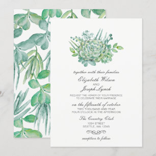 Sensational Succulents Wedding Invitations