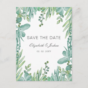 Sensational Succulents Wedding Save the Date Announcement Postcard