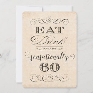 Sensationally 60 Birthday Dinner Party Invitation