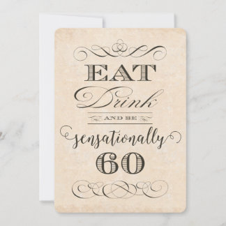 Sensationally 60 Birthday Dinner Party Invitation