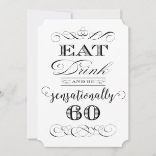 Sensationally 60 Birthday Dinner Party Invitation