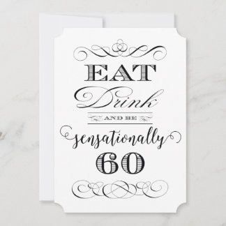 Sensationally 60 Birthday Dinner Party Invitation
