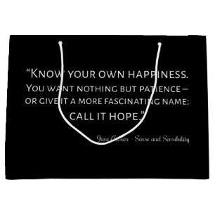 Sense And Sensibility Quote I Large Gift Bag