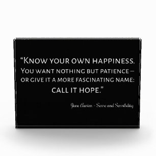 Sense And Sensibility Quote I Photo Block