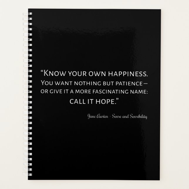 Sense And Sensibility Quote I Planner (Front)