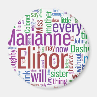 Sense and Sensibility Word Cloud Magnet
