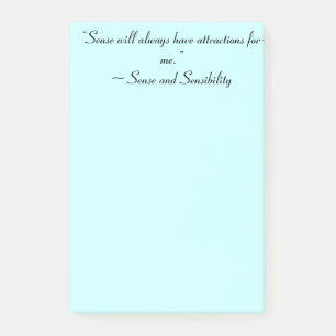 Sense Will Always Attract Me Jane Austen Quote Post-it Notes