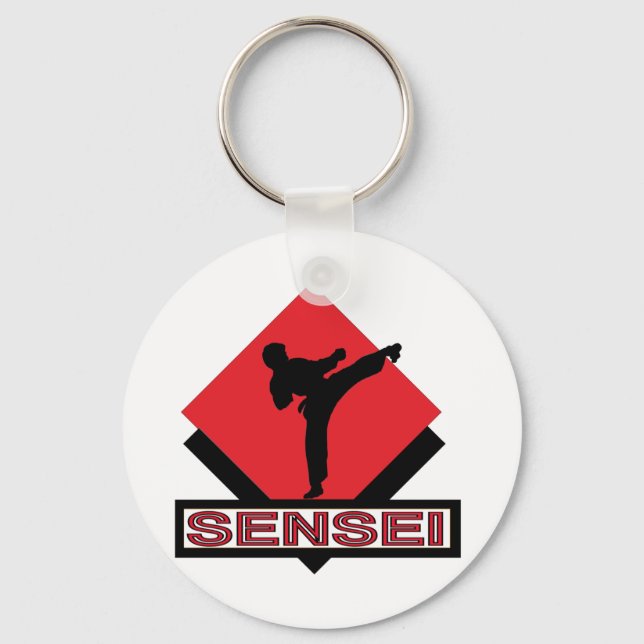 Sensei red diamond gift key ring (Front)