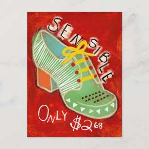 Sensible Oxford Shoes Postcard - Colourful Fashion