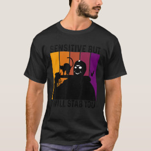 Sensitive But I Will Stab You With Cat Vintage 2 T-Shirt