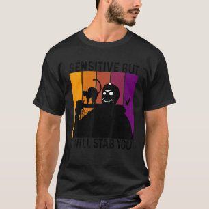 Sensitive But I Will Stab You With Cat Vintage 2 T-Shirt
