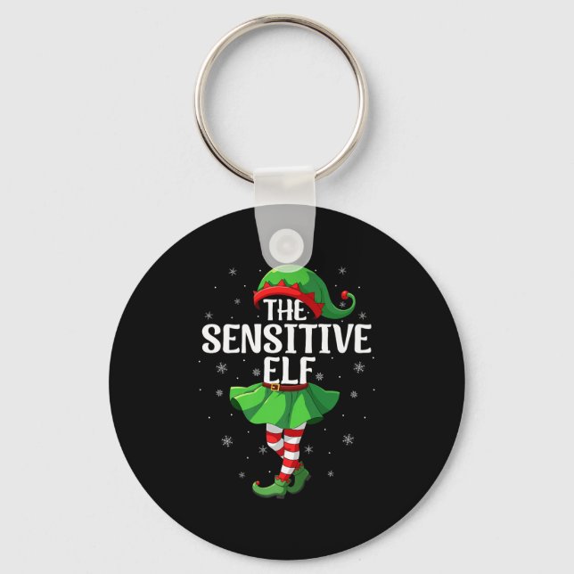 Sensitive Elf Christmas Girls Women Elf Squad Xmas Key Ring (Front)