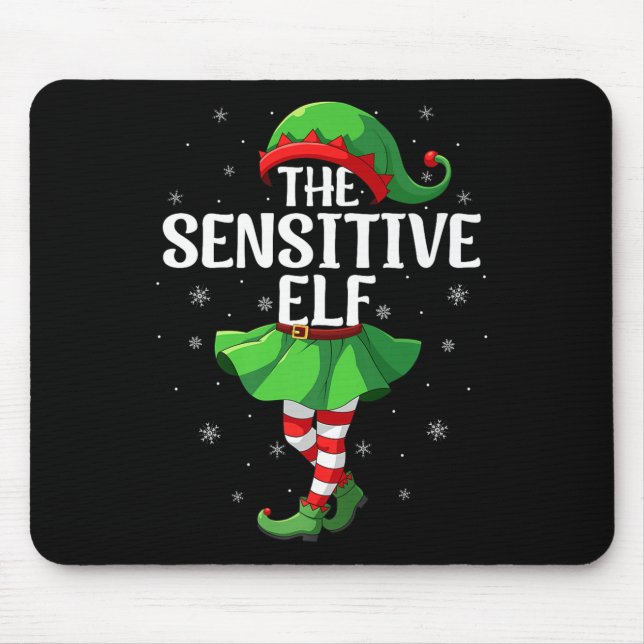 Sensitive Elf Christmas Girls Women Elf Squad Xmas Mouse Mat (Front)