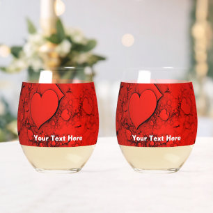 Sensitive Hearts Stemless Wine Glass
