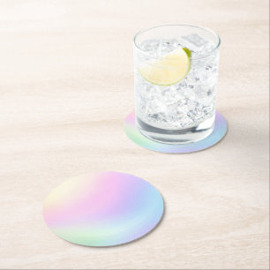  Sensory Friendly Pastel Gradient Round Paper Coaster