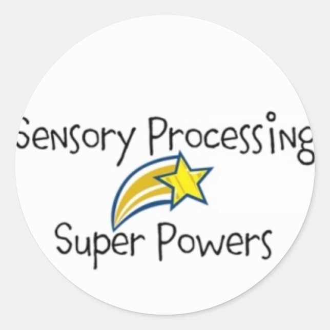 Sensory Power! Yellow Star Classic Round Sticker (Front)
