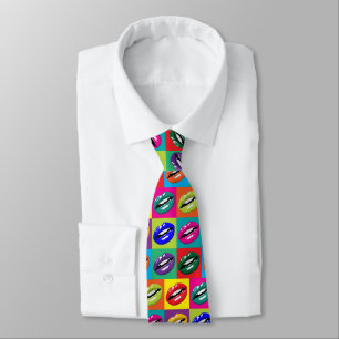 Sensual lips Pop Art Tie