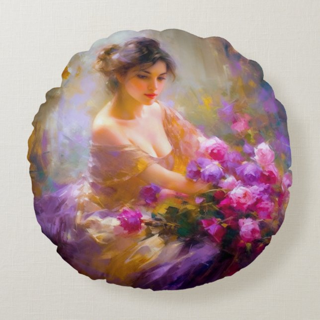 Sensual Portrait Round Cushion (Front)